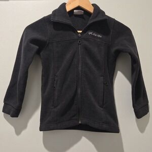 Columbia Full Zip Black Mock Neck Sweater Boys Youth Size‎ XS Zip Pockets